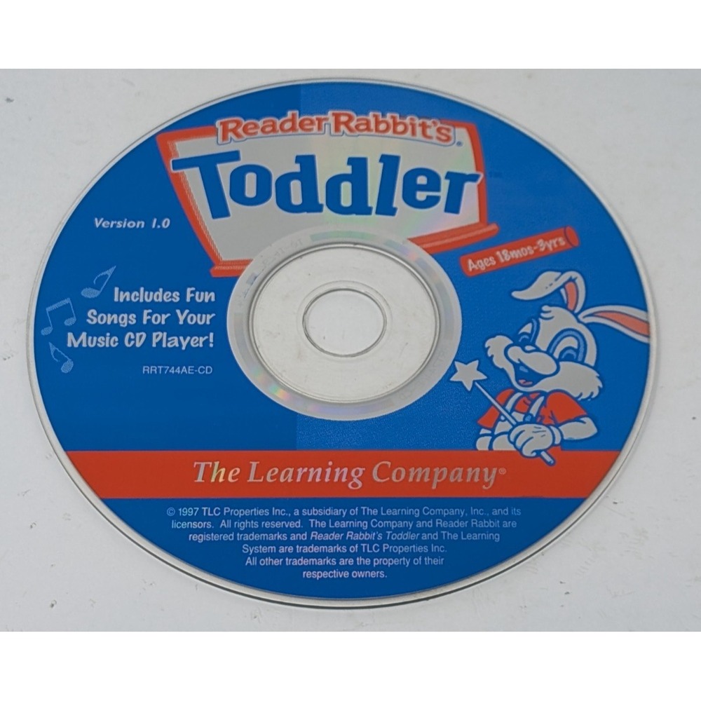 The Learning Company Reader Rabbit's Toddler Early Learning English CD PC Game